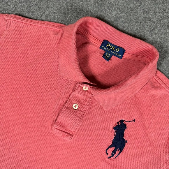 Polo Ralph Lauren Boys Polo Shirt Youth XL 18-20 Big Pony Salmon Pink #3 - Picture 1 of 9